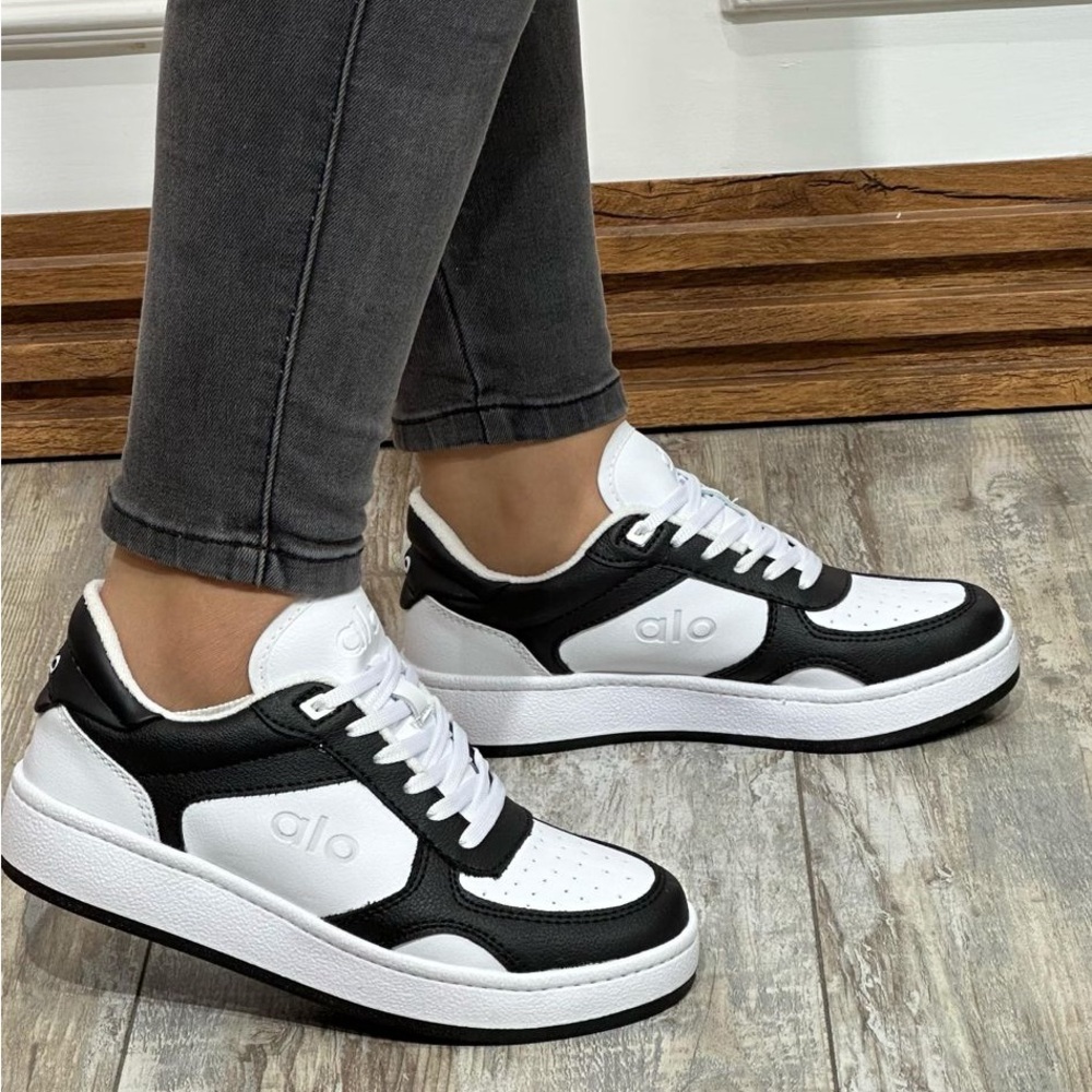 ALO Yoga Black and White Retro Sneakers